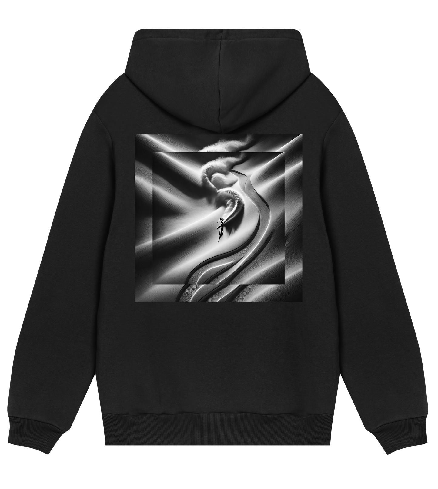 tracks | powder ski | hoodie | white-on-black edition