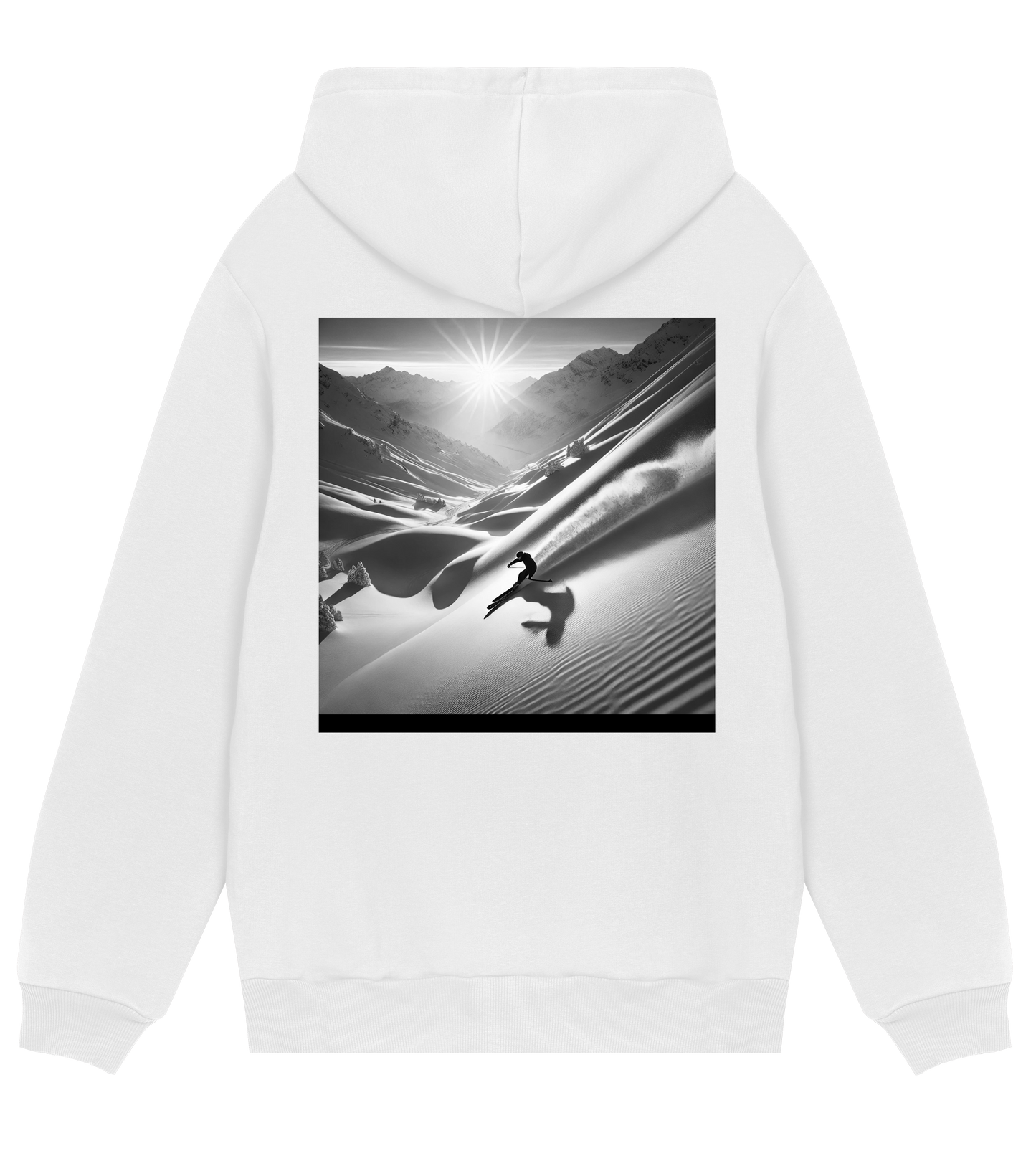 sapporo | powder ski | hoodie | black-on-white edition